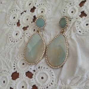 Elegant Gold and Blue Drop Earrings
